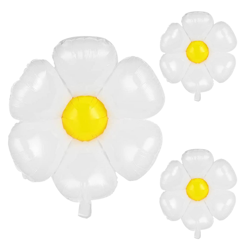 Daisy White and Yellow Balloons (3-Pack)