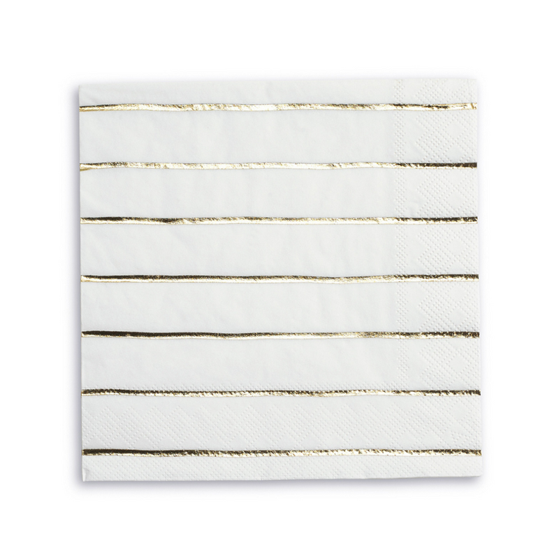 Gold Frenchie Striped Large Napkins from Daydream Society