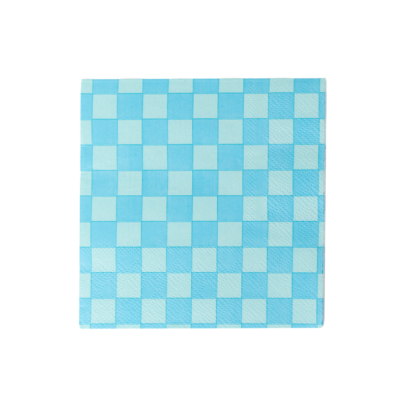 Check It! Out of the Blue Check Cocktail Napkins