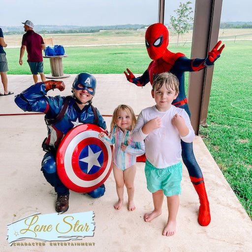 Let S[iderman, Captain America, and more entertain at your next birthday party in Austin TX.