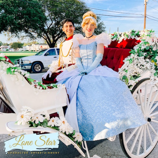 Cinderella will delight your little princess when you hire Lonestar Character Entertainment.