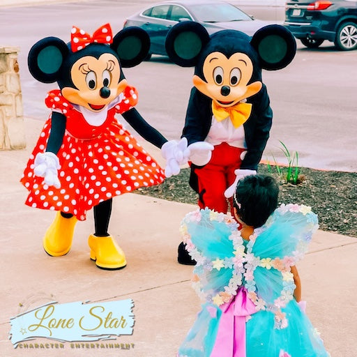 Mickey and Minne Mouse from Lonestar Character Entertainment will delight your guests 