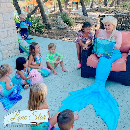 Hire the LIttle Mermaid and other Disney princesses from Lonestar Character Entertainment in Austin Tx