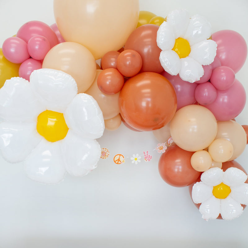 Groovy Balloon Arch - Burnt Orange, Mustard, and Pink Balloon Garland Kit