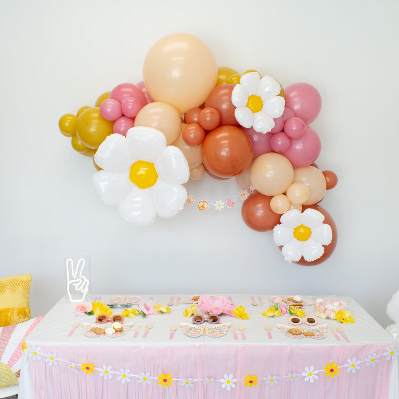 Groovy Balloon Arch - Burnt Orange, Mustard, and Pink Balloon Garland Kit