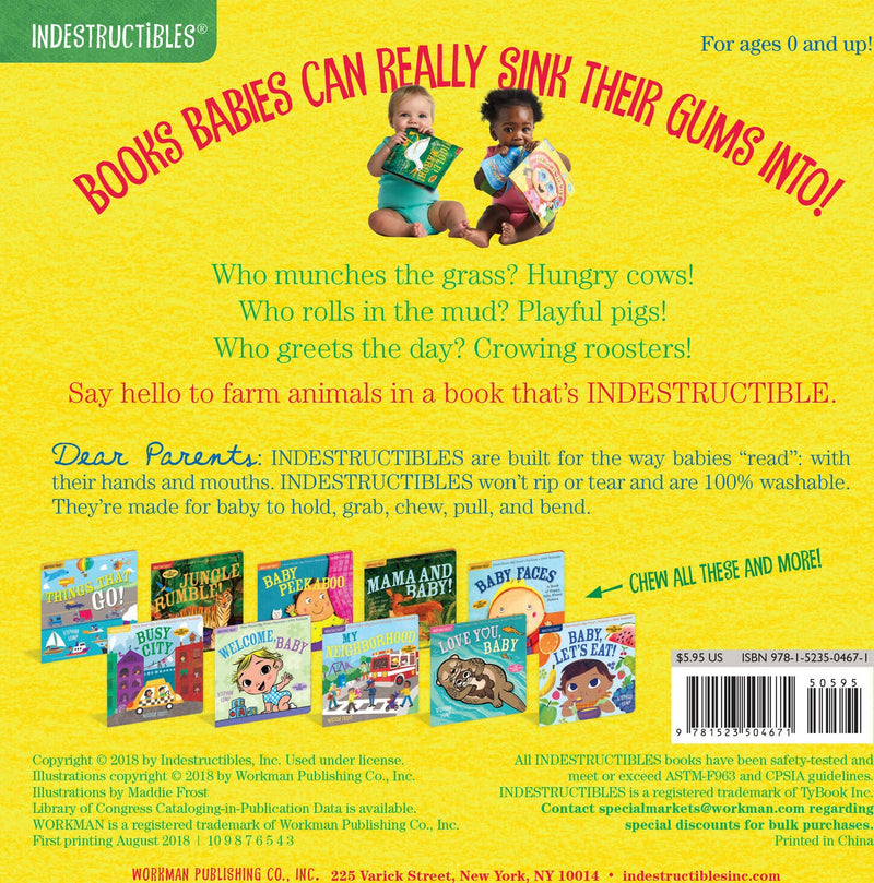 Indestructibles: Hello, Farm!: Chew Proof · Rip Proof · Nontoxic · 100% Washable (Book for Babies, Newborn Books, Safe to Chew)