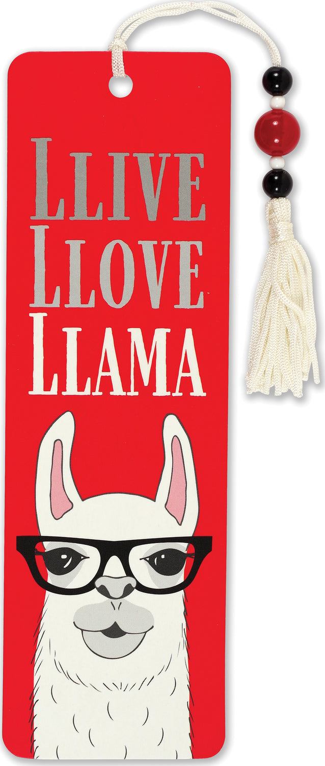 Llive Llove Llama Beaded Bookmark
