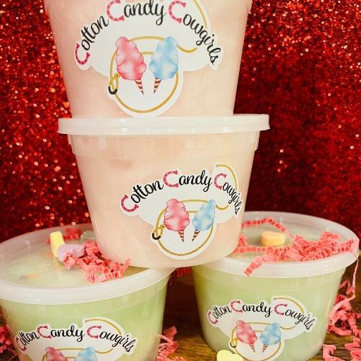 cotton candy party favors in 16 oz containers for your guests