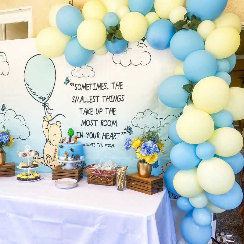 Classic Pooh Balloon Arch - Blue and Yellow Balloon Garland Kit