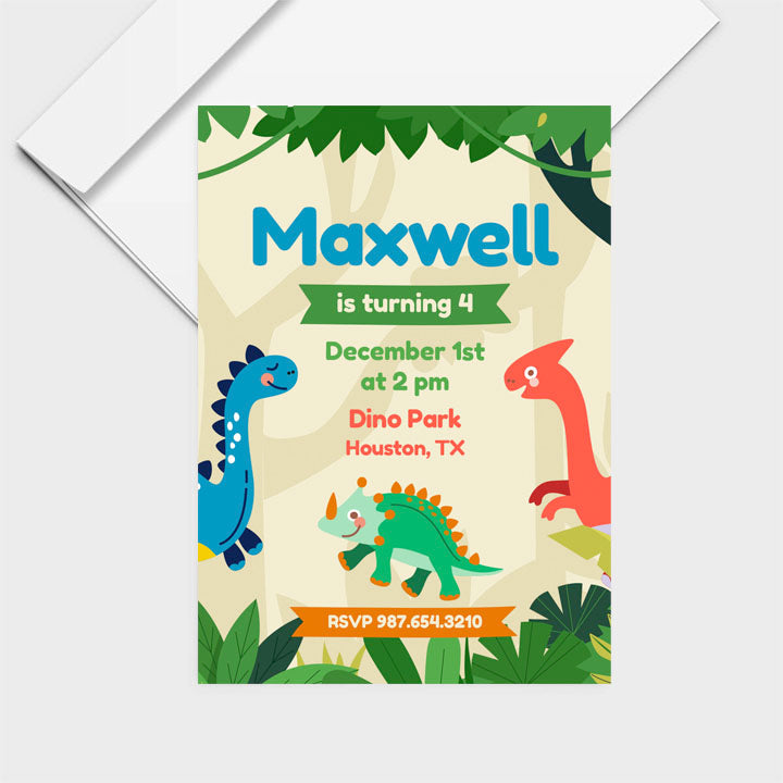Dinosaur Invite Personalized Print