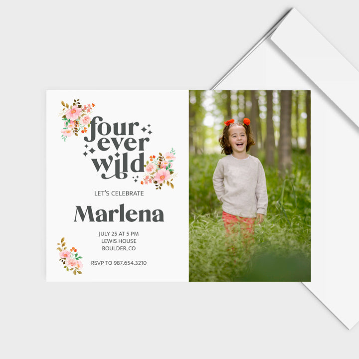 Fourever Wild Flowers Personal Photo Invite Personalized Print