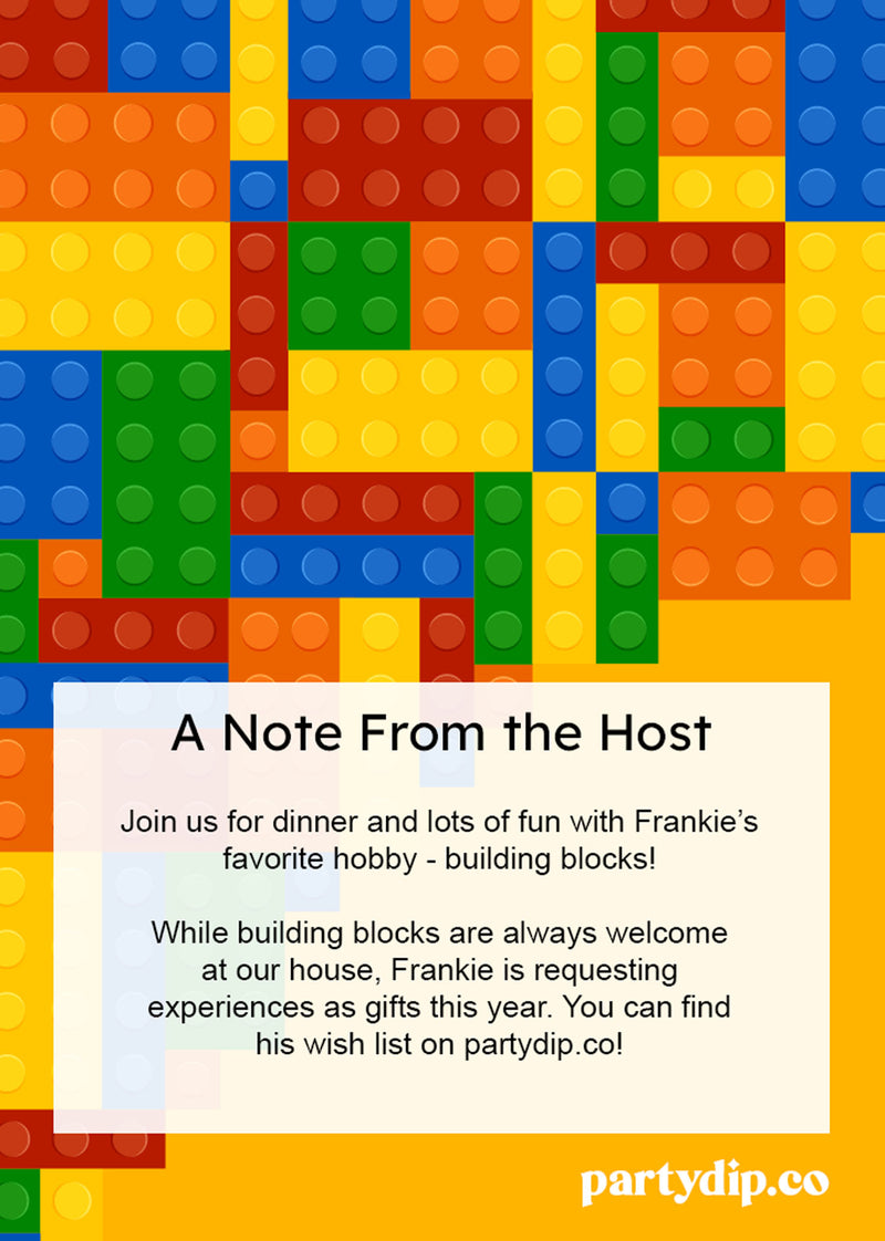 Building Blocks Invite Personalized Print