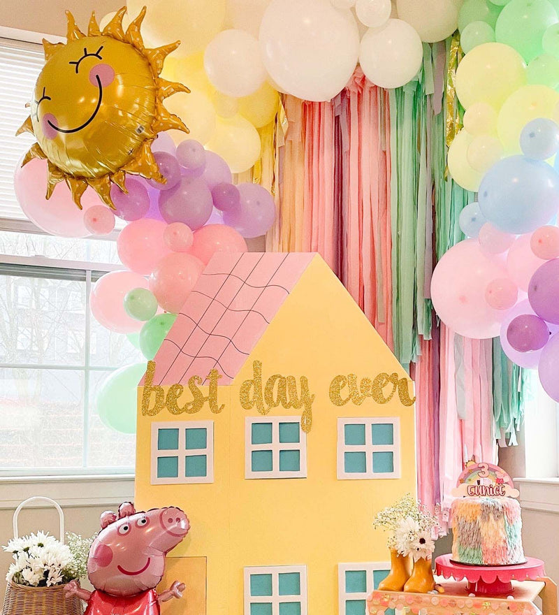 Peppa Pig Birthday Balloon Arch - Pastel Balloon Garland Kit