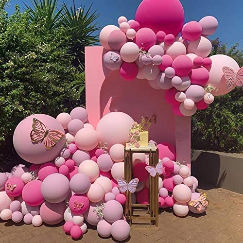Pink Rainbow Balloon Arch - Ombre Balloon Garland Kit