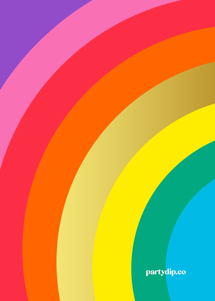 Rainbow Invite Personalized Print