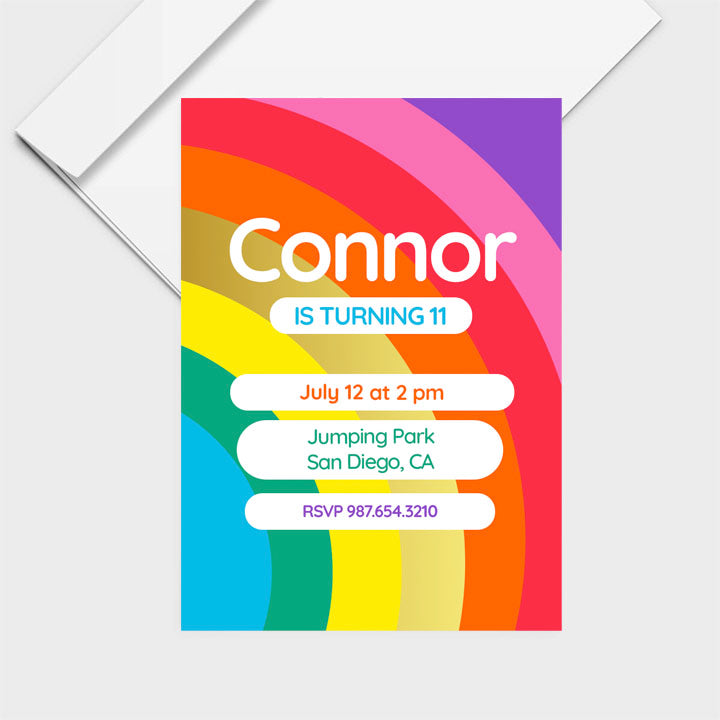 Rainbow Invite Personalized Print