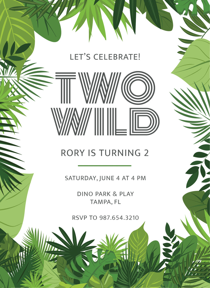 Two Wild Jungle Invite Digital Download