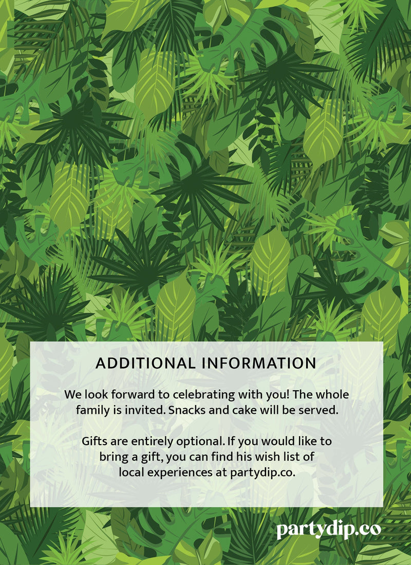 Wild & Three Jungle Invite Personalized Print
