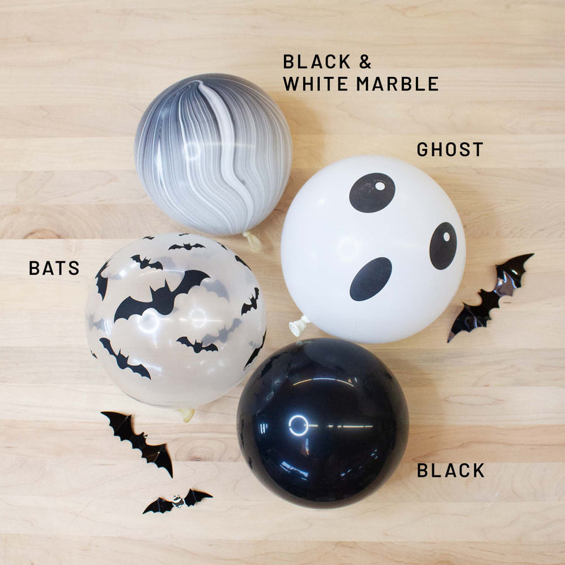 Marble Black and White Latex Balloons (10 Pack)