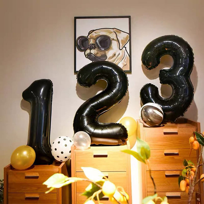 Giant Black Mylar Foil Number Balloons (34 Inches)