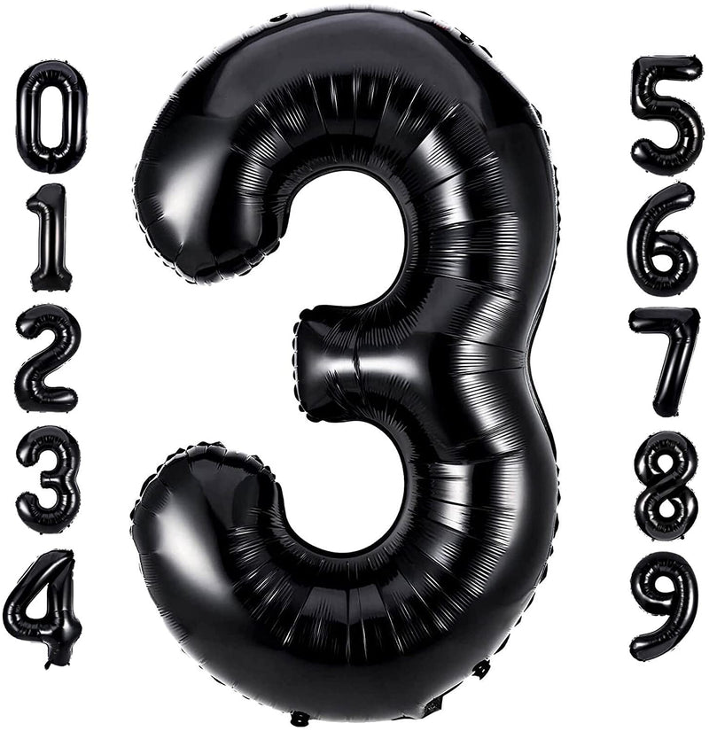 Giant Black Mylar Foil Number Balloons (34 Inches)