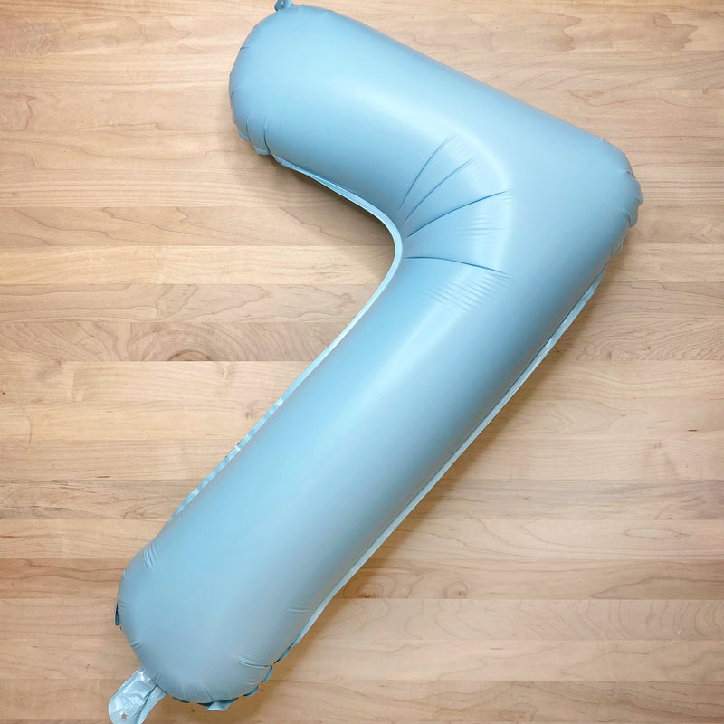 Giant Pastel Powder Blue Mylar Foil Number Balloons (32 Inches)