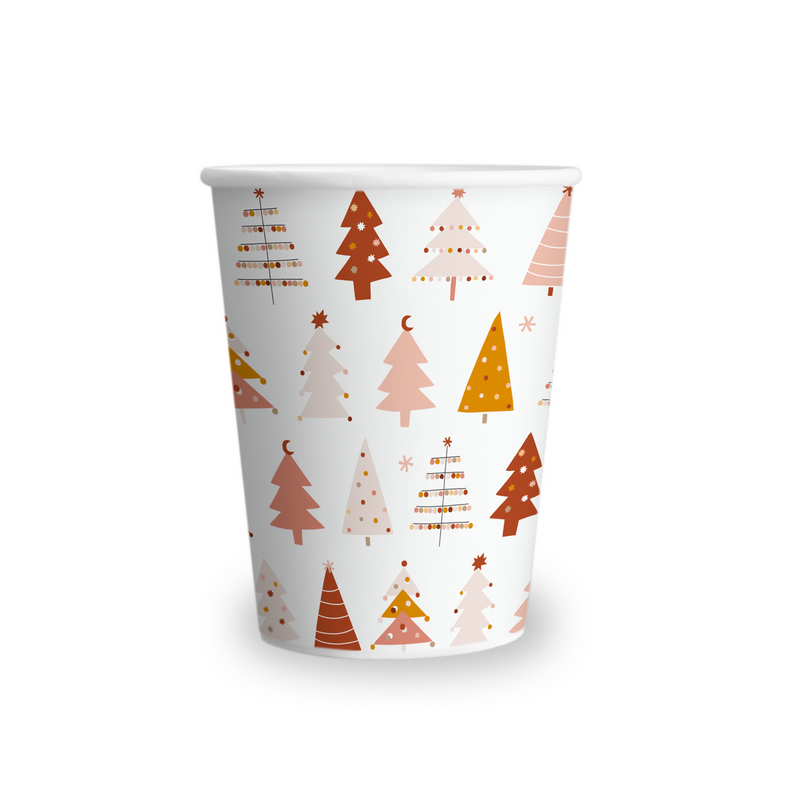 Boho Christmas Tree Icon Cups (Set of 8)
