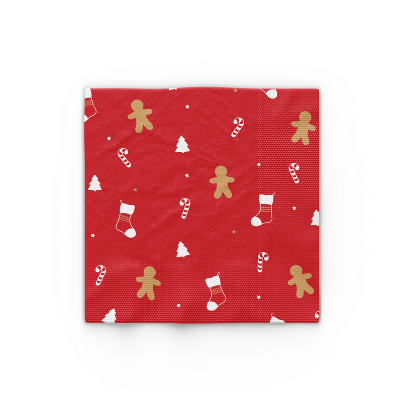 Classic Red Christmas Icon Napkins (Set of 16)