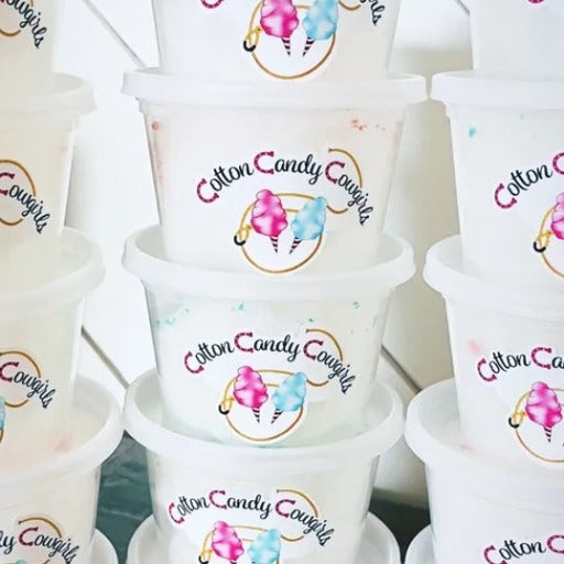 cotton candy in containers