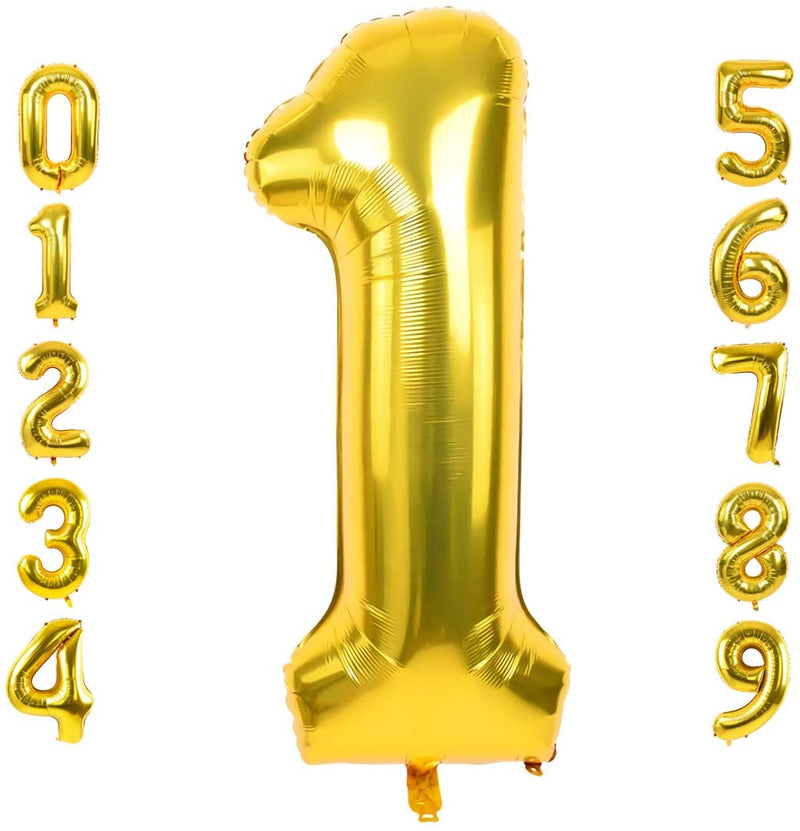 Giant Gold Mylar Foil Number Balloons (34 Inches)