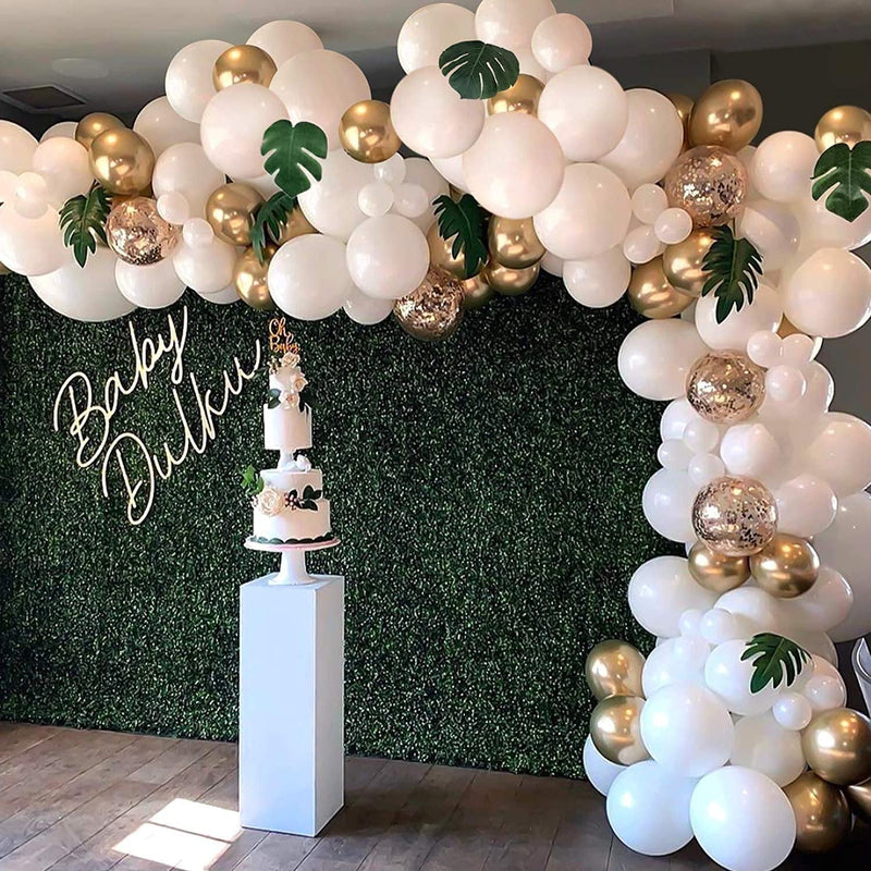 White and Gold Garland Balloon