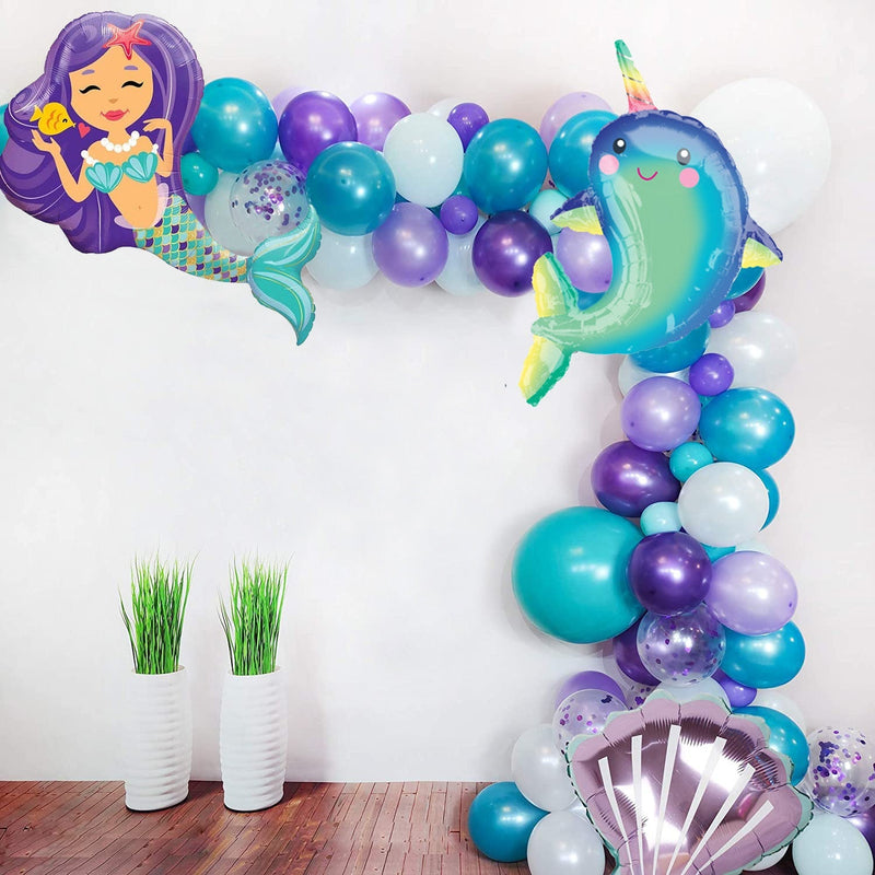39 inch Giant Rainbow Narwhal Kids Birthday Party Balloons