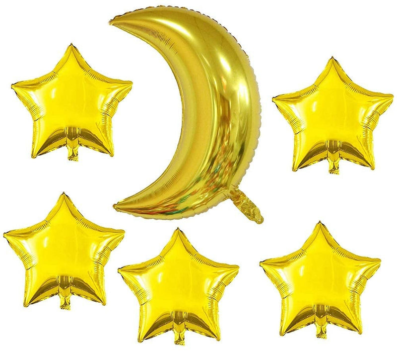 7-Pack Moon & Star Balloons