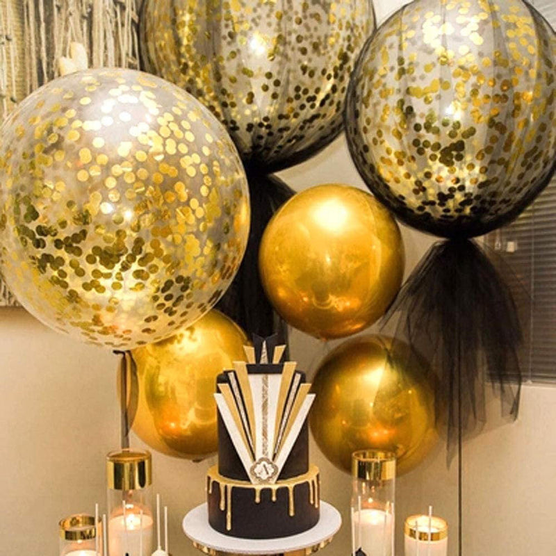 (3-foot) Giant Metallic Gold Bridal Shower & Birthday Confetti Balloons