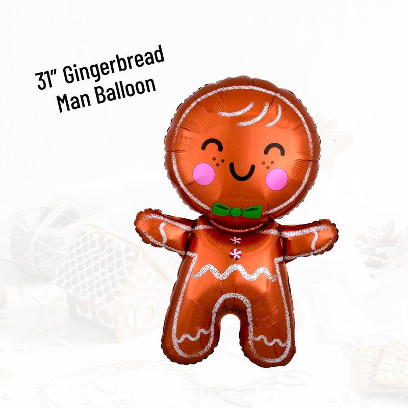 Giant Cute Gingerbread Man Christmas Balloon (31 Inches)
