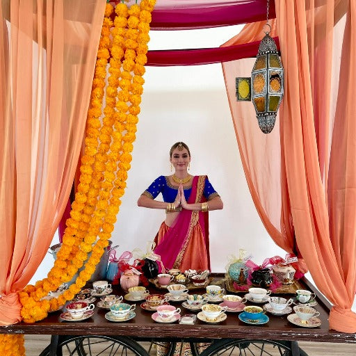 Tea party with traditional Indian decor by Marvelous Events USA