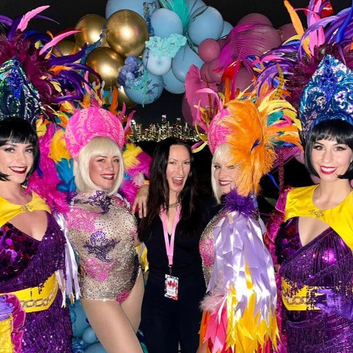 Las Vegas style entertainers at a birthday party in Austin by Marvelous events USA