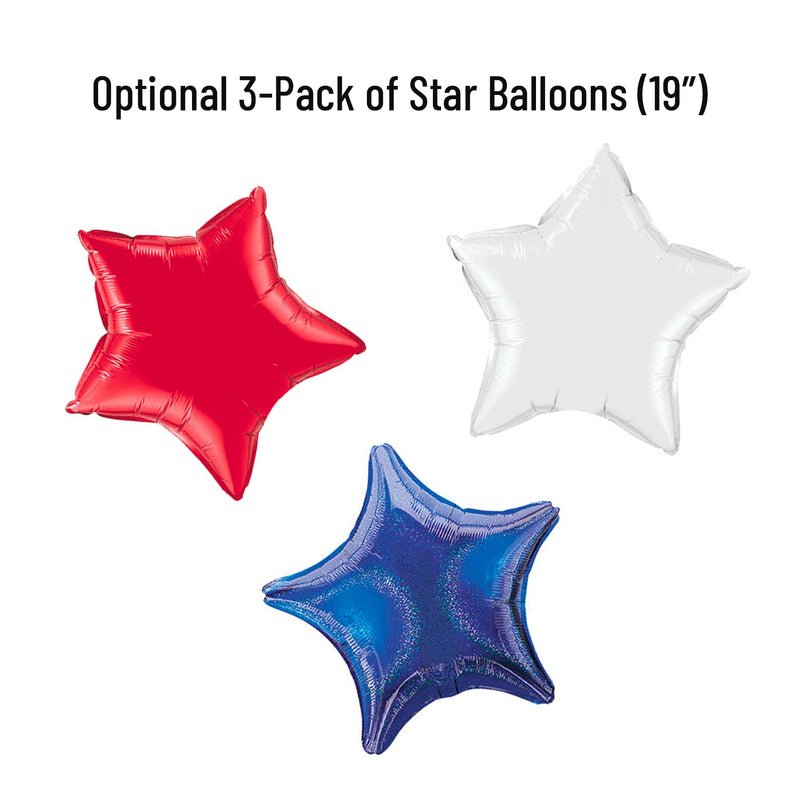 Red, White, & Blue Patriotic Star Balloons (3-Pack)