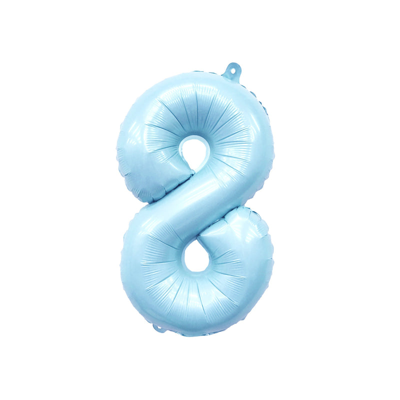 Giant Pastel Powder Blue Mylar Foil Number Balloons (32 Inches)