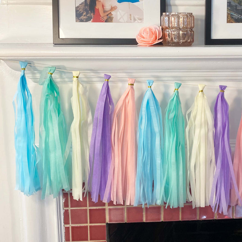 Pastel Rainbow Paper Tassel Tail - Tassel DIY Garland Kit