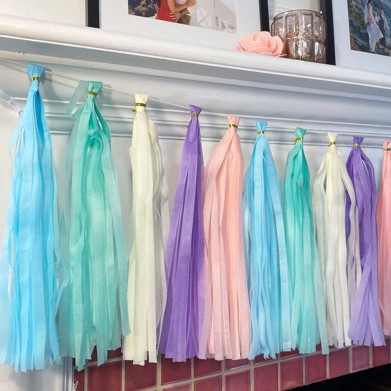 Pastel Rainbow Paper Tassel Tail - Tassel DIY Garland Kit