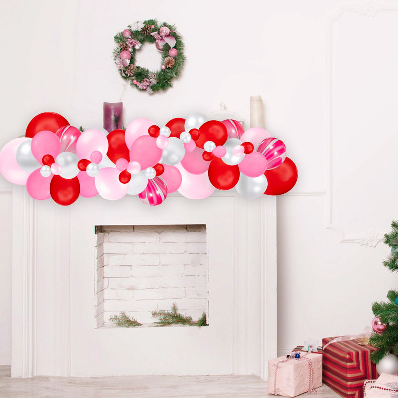 Pink & Red Candy Cane Christmas Balloon Garland Kit