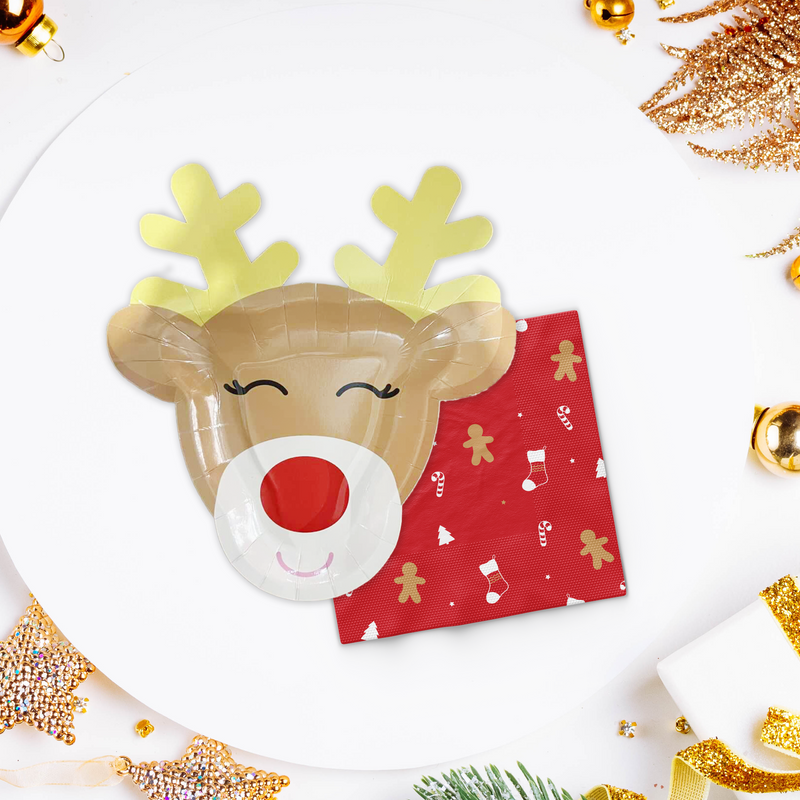 Rudolph the Reindeer Christmas Paper Plates (Set of 8)