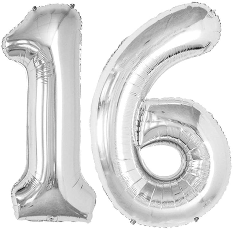 Giant Silver Mylar Foil Number Balloons (34 Inches)
