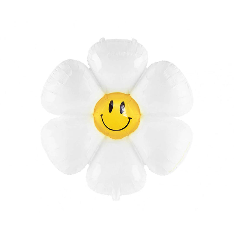 Smiley Face Daisy Flower Foil Balloon (18 Inches)
