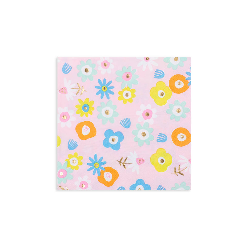 Flower Pastel Pink Paper Napkins (Set of 16)