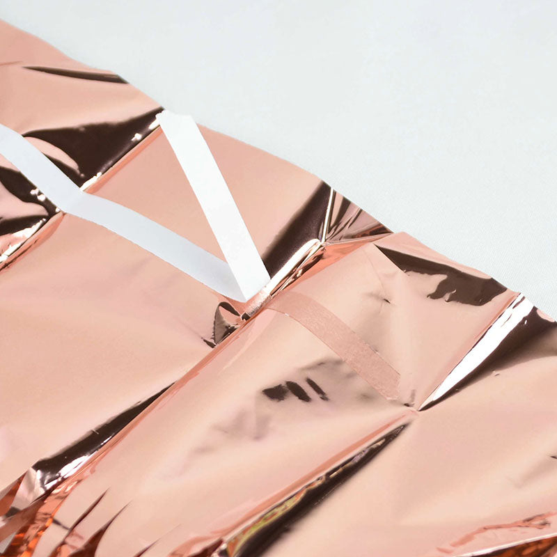 Pink Metallic Fringe Tinsel Curtain Backdrop (2 pack)