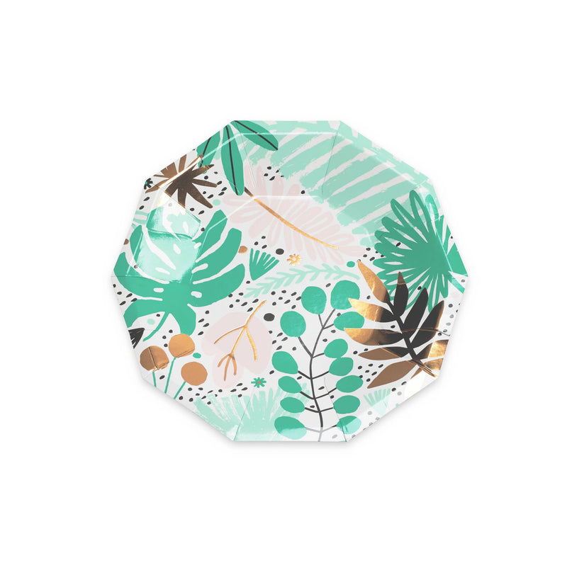 Tropical Palm Leaves Paper Plates (Set of 8)