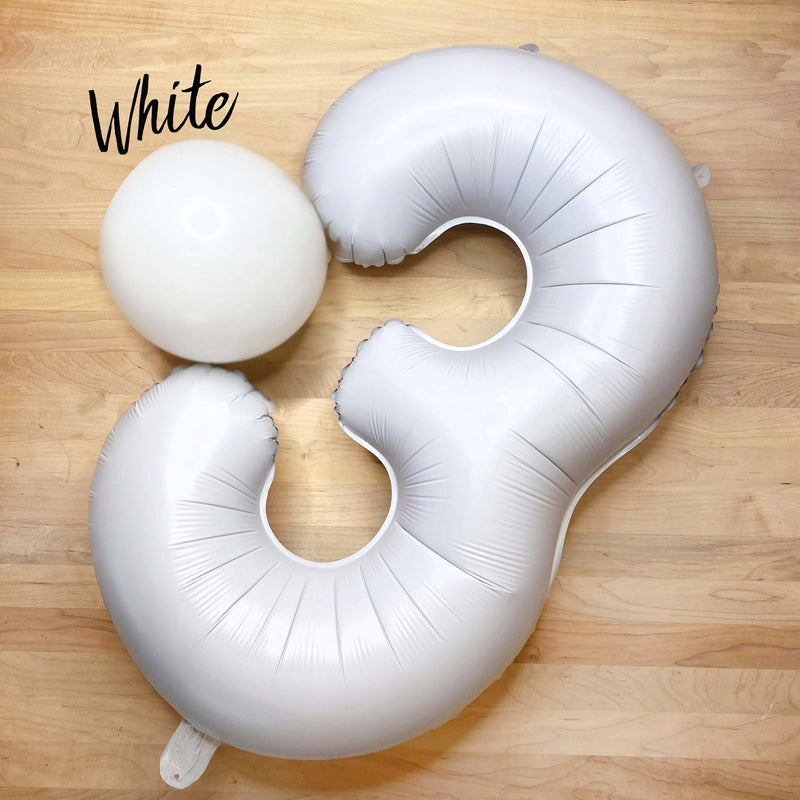 Giant White Mylar Foil Number Balloons (32 Inches)